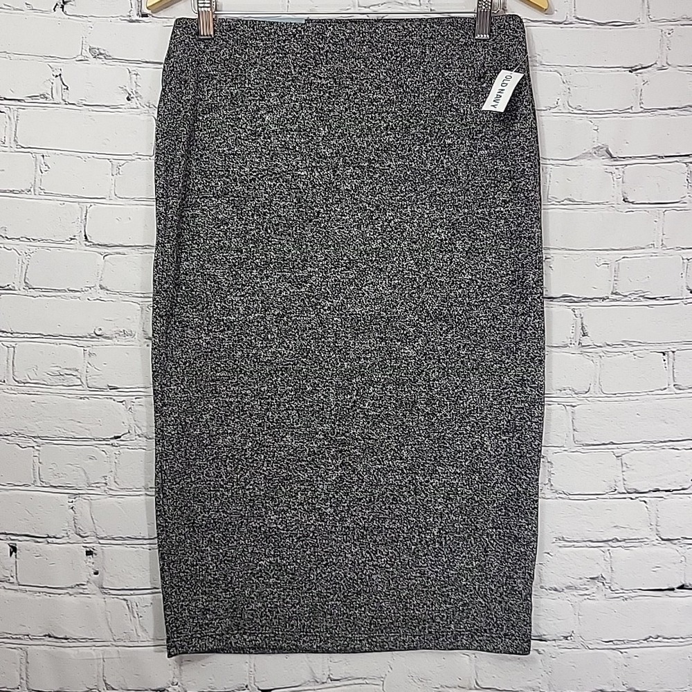 Old Navy Stretch Soft Knit Gray Pull-On Pencil‎ Skirt Medium New NWT